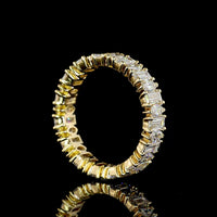 14K Yellow Gold Eternity Band with Alternating Baguette and Marquise Cut Lab Diamonds - 2.6 Carats Total Diamond Weight - Covaloro Fine Jewelry