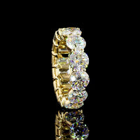 14K Yellow Gold Eternity Band with Alternating Emerald Cut and Round Brilliant Lab Diamonds - 10.72 Carat Total Diamond Weight - Covaloro Fine Jewelry