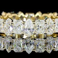 14K Yellow Gold Eternity Band with Alternating Pear and Radiant Cut Lab Diamonds - 3.31 Carat Total Diamond Weight, E-F Color VS1 Clarity - Covaloro Fine Jewelry