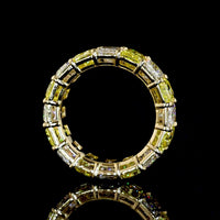 14K Yellow Gold Eternity Band with Alternating Radiant Cut Fancy Vivid Yellow and White Lab Diamonds - 8.91 Carats Total Diamond Weight - Covaloro Fine Jewelry