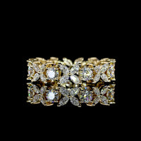 14K Yellow Gold Eternity Band with Alternating Round Brilliant and Marquise Cut Lab Diamonds - 1.59 Carat Total Weight - Covaloro Fine Jewelry