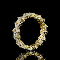 14K Yellow Gold Eternity Band with Alternating Round Brilliant and Marquise Cut Lab Diamonds - 1.59 Carat Total Weight - Covaloro Fine Jewelry