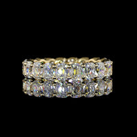 14K Yellow Gold Eternity Band with Antique Cushion Cut Lab Diamonds - 4.22 Carat Total Weight, 20 Stones, E-F VS1 Clarity - Covaloro Fine Jewelry