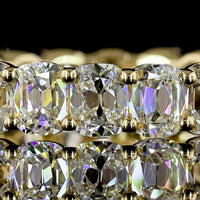 14K Yellow Gold Eternity Band with Antique Cushion Cut Lab Diamonds - 4.22 Carat Total Weight, 20 Stones, E-F VS1 Clarity - Covaloro Fine Jewelry