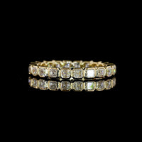 14K Yellow Gold Eternity Band with Bezel Set Asscher Cut Lab Diamonds - 1.17 Carat Total Weight - Covaloro Fine Jewelry