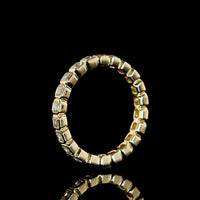 14K Yellow Gold Eternity Band with Bezel Set Asscher Cut Lab Diamonds - 1.17 Carat Total Weight - Covaloro Fine Jewelry