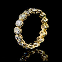 14K Yellow Gold Eternity Band with Bezel Set Cushion Brilliant Cut Lab Diamonds - 3.35 Carat Total Diamond Weight - Covaloro Fine Jewelry
