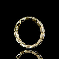 14K Yellow Gold Eternity Band with Bezel-Set East-West Emerald Cut Lab Diamonds - 1.43 Carats Total Diamond Weight - Covaloro Fine Jewelry