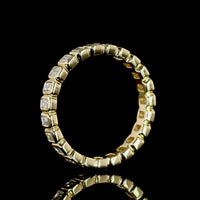 14K Yellow Gold Eternity Band with Bezel Set Emerald Cut Lab Diamonds - 0.98 Carats Total Diamond Weight - Covaloro Fine Jewelry