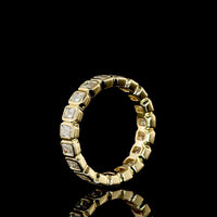 14K Yellow Gold Eternity Band with Bezel Set Emerald Cut Lab Diamonds - 1.80 Carat Total Weight, 19 Stones - Covaloro Fine Jewelry