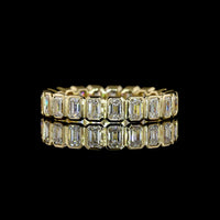14K Yellow Gold Eternity Band with Bezel-Set Emerald Cut Lab Diamonds - 2.00 Total Carat Weight - Covaloro Fine Jewelry