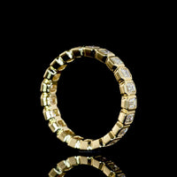 14K Yellow Gold Eternity Band with Bezel-Set Emerald Cut Lab Diamonds - 2.00 Total Carat Weight - Covaloro Fine Jewelry