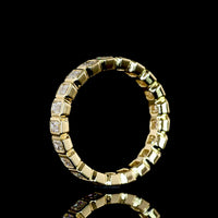 14K Yellow Gold Eternity Band with Bezel-Set Emerald Cut Lab Diamonds - 2.00 Total Carat Weight - Covaloro Fine Jewelry