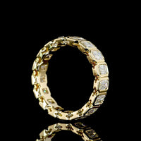 14K Yellow Gold Eternity Band with Bezel-Set Emerald Cut Lab Diamonds - 2.87 Total Carat Weight - Covaloro Fine Jewelry