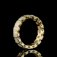 14K Yellow Gold Eternity Band with Bezel-Set Emerald Cut Lab Diamonds - 2.87 Total Carat Weight - Covaloro Fine Jewelry