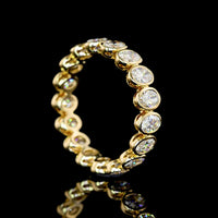 14K Yellow Gold Eternity Band with Bezel Set Oval Lab Diamonds - 2.04 Carat Total Weight - Covaloro Fine Jewelry