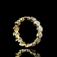 14K Yellow Gold Eternity Band with Bezel-Set Pear Shape Lab Diamonds - 3.13 Carat Total Weight - Covaloro Fine Jewelry