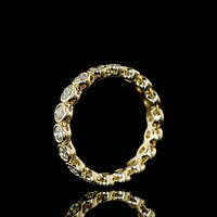 14K Yellow Gold Eternity Band with Bezel Set Round Natural Diamonds - 1.14 Carat Total Weight, E-F Color VS+ Clarity - Covaloro Fine Jewelry