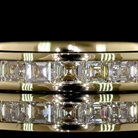 14K Yellow Gold Eternity Band with Channel Set Asscher Cut Lab Diamonds - 1.70 Carat Total Weight, E-F Color, VS Clarity - Covaloro Fine Jewelry