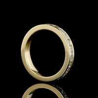 14K Yellow Gold Eternity Band with Channel Set Asscher Cut Lab Diamonds - 1.70 Carat Total Weight, E-F Color, VS Clarity - Covaloro Fine Jewelry