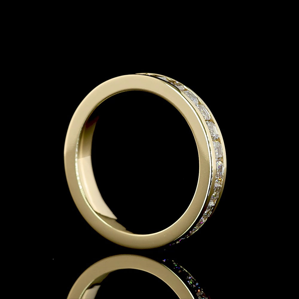 14K Yellow Gold Eternity Band with Channel Set Asscher Cut Lab Diamonds - 1.70 Carat Total Weight, E-F Color, VS Clarity - Covaloro Fine Jewelry