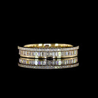 14K Yellow Gold Eternity Band with Channel Set Baguette and Brilliant Cut Lab Diamonds - 1.01 Carats Total Diamond Weight - Covaloro Fine Jewelry