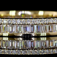 14K Yellow Gold Eternity Band with Channel Set Baguette and Brilliant Cut Lab Diamonds - 1.01 Carats Total Diamond Weight - Covaloro Fine Jewelry