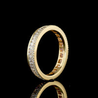 14K Yellow Gold Eternity Band with Channel Set Baguette and Brilliant Cut Lab Diamonds - 1.01 Carats Total Diamond Weight - Covaloro Fine Jewelry