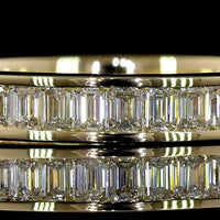 14K Yellow Gold Eternity Band with Channel Set Emerald Cut Lab Diamonds - 1.22 Carat Total Weight - Covaloro Fine Jewelry
