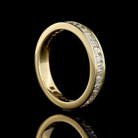 14K Yellow Gold Eternity Band with Channel Set Emerald Cut Lab Diamonds - 1.22 Carat Total Weight - Covaloro Fine Jewelry