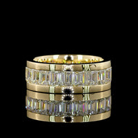 14K Yellow Gold Eternity Band with Channel Set Emerald Cut Lab Diamonds - 4.70 Carat Total Weight, E-F Color, VS1 Clarity - Covaloro Fine Jewelry