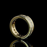 14K Yellow Gold Eternity Band with Channel Set Emerald Cut Lab Diamonds - 4.70 Carat Total Weight, E-F Color, VS1 Clarity - Covaloro Fine Jewelry