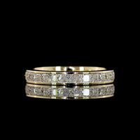14K Yellow Gold Eternity Band with Channel Set Princess Cut Lab Diamonds - 1.58 Carats Total Diamond Weight - Covaloro Fine Jewelry