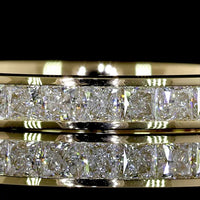 14K Yellow Gold Eternity Band with Channel Set Princess Cut Lab Diamonds - 1.58 Carats Total Diamond Weight - Covaloro Fine Jewelry