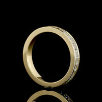 14K Yellow Gold Eternity Band with Channel Set Princess Cut Lab Diamonds - 1.58 Carats Total Diamond Weight - Covaloro Fine Jewelry