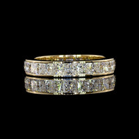 14K Yellow Gold Eternity Band with Channel Set Princess Cut Lab Diamonds - 3.15 Carat Total Diamond Weight - Covaloro Fine Jewelry