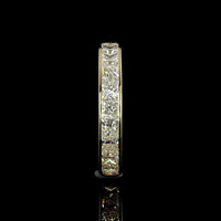 14K Yellow Gold Eternity Band with Channel Set Princess Cut Lab Diamonds - 3.15 Carat Total Diamond Weight - Covaloro Fine Jewelry