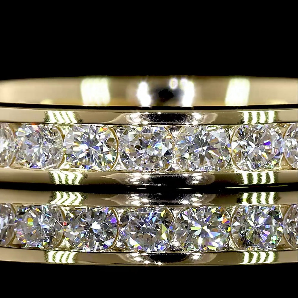 14K Yellow Gold Eternity Band with Channel Set Round Brilliant Cut Lab Diamonds - 0.99 Carat Total Weight - Covaloro Fine Jewelry