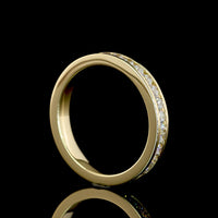 14K Yellow Gold Eternity Band with Channel Set Round Brilliant Cut Lab Diamonds - 0.99 Carat Total Weight - Covaloro Fine Jewelry
