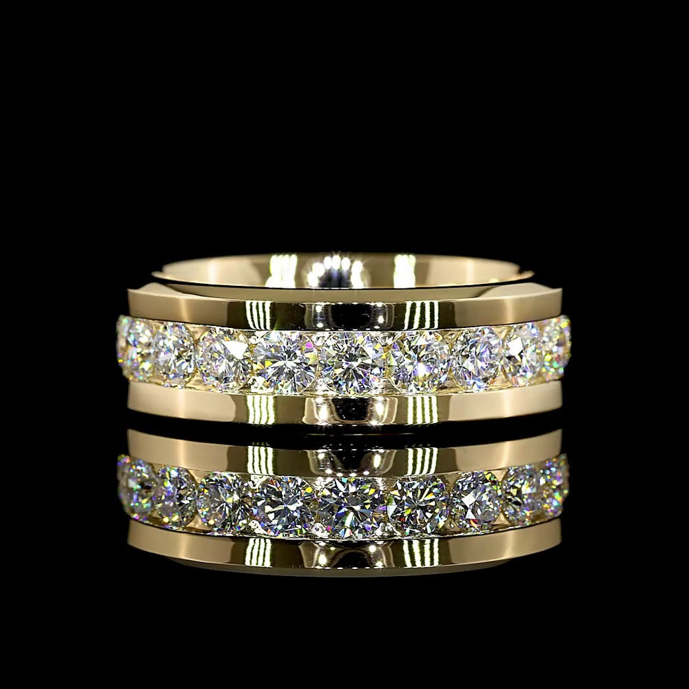14K Yellow Gold Eternity Band with Channel Set Round Lab Diamonds - 2.78 Carats Total Diamond Weight - Covaloro Fine Jewelry