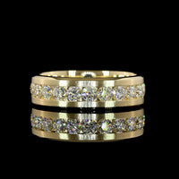 14K Yellow Gold Eternity Band with Channel Set Round Lab Diamonds - 3.42 Carat Total Weight - Covaloro Fine Jewelry