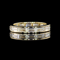 14K Yellow Gold Eternity Band with East-West Channel Set Baguette Cut Lab Diamonds - 1.94 Carat Total Diamond Weight - Covaloro Fine Jewelry