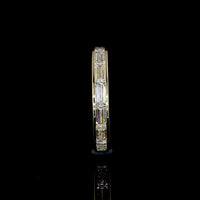 14K Yellow Gold Eternity Band with East-West Channel Set Baguette Cut Lab Diamonds - 1.94 Carat Total Diamond Weight - Covaloro Fine Jewelry