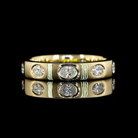 14K Yellow Gold Eternity Band with East-West Flush Set Oval Lab Grown Diamonds - 0.69 Carat Total Weight - Covaloro Fine Jewelry