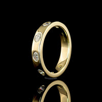 14K Yellow Gold Eternity Band with East-West Flush Set Oval Lab Grown Diamonds - 0.69 Carat Total Weight - Covaloro Fine Jewelry