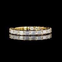 14K Yellow Gold Eternity Band with East-West Half Bezel Set Radiant Cut Lab Diamonds - 2.07 Carats Total Diamond Weight - Covaloro Fine Jewelry