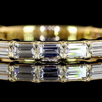 14K Yellow Gold Eternity Band with East-West Half Bezel Set Radiant Cut Lab Diamonds - 2.07 Carats Total Diamond Weight - Covaloro Fine Jewelry