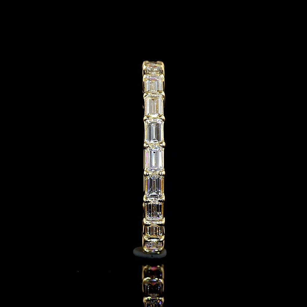 14K Yellow Gold Eternity Band with East-West Half Bezel Set Radiant Cut Lab Diamonds - 2.07 Carats Total Diamond Weight - Covaloro Fine Jewelry