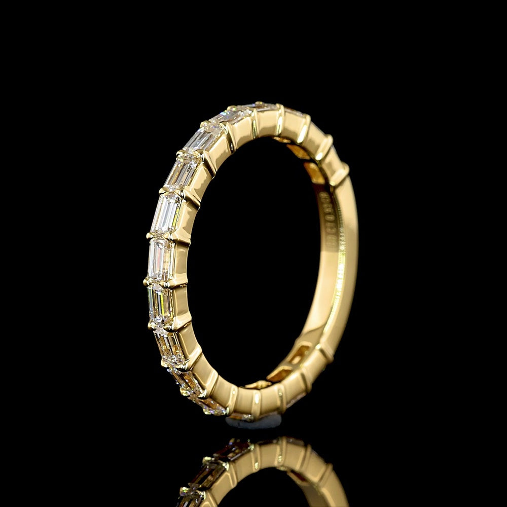 14K Yellow Gold Eternity Band with East-West Half Bezel Set Radiant Cut Lab Diamonds - 2.07 Carats Total Diamond Weight - Covaloro Fine Jewelry