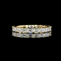 14K Yellow Gold ¾ Eternity Band with East-West Prong Set Emerald Cut Lab Diamonds - 1.23 Carat Total Diamond Weight - Covaloro Fine Jewelry